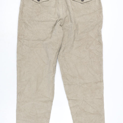 The Stronghold Mens Beige Cotton Trousers Size 34 in L28 in Regular Zip