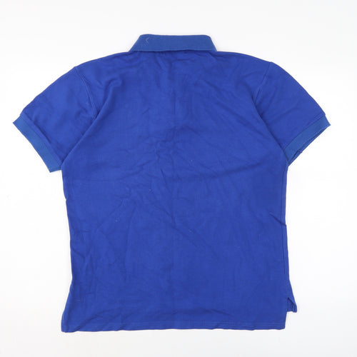 Polo Mens Blue Cotton T-Shirt Size L Collared