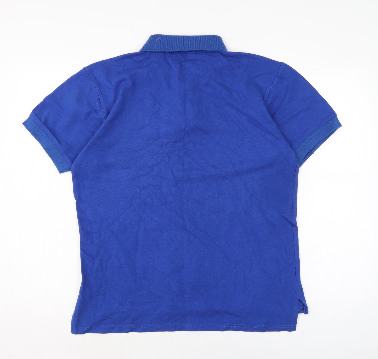 Polo Mens Blue Cotton T-Shirt Size L Collared