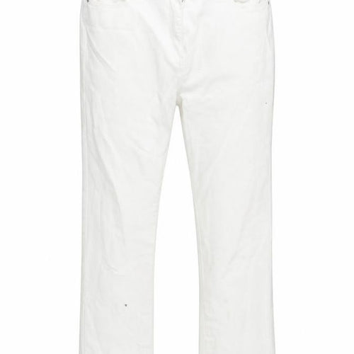 M&Co Womens White Cotton Blend Straight Jeans Size 12 L27.5 in Regular Zip