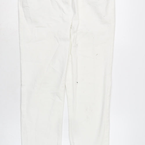 M&Co Womens Silver Cotton Blend Straight Jeans Size 12 L27 in Regular Zip