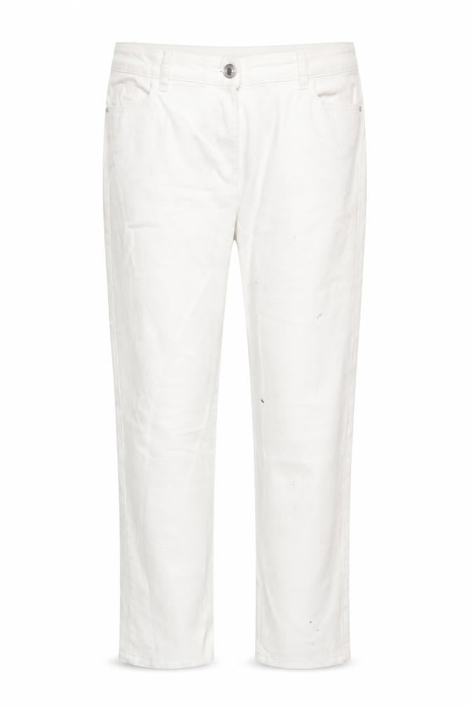 M&Co Womens Silver Cotton Blend Straight Jeans Size 12 L27 in Regular Zip
