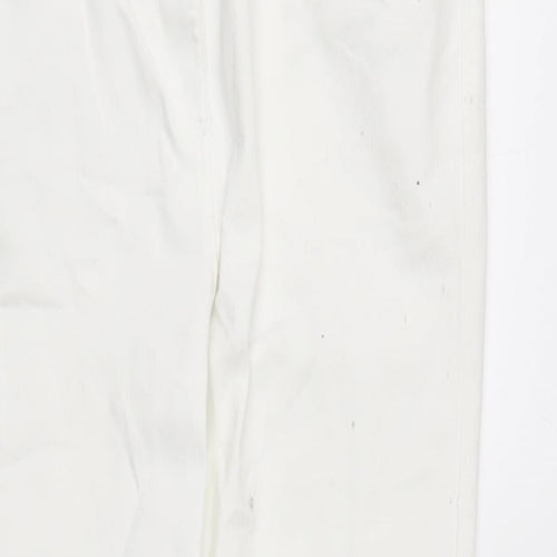 M&Co Womens Silver Cotton Blend Straight Jeans Size 12 L27 in Regular Zip