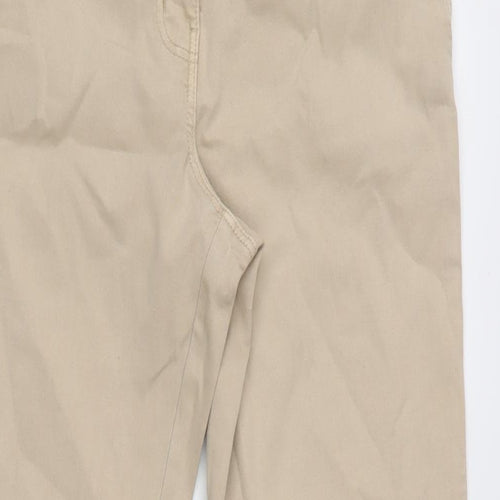 H&M Womens Beige Cotton Blend Tapered Jeans Size 8 L26 in Regular Zip