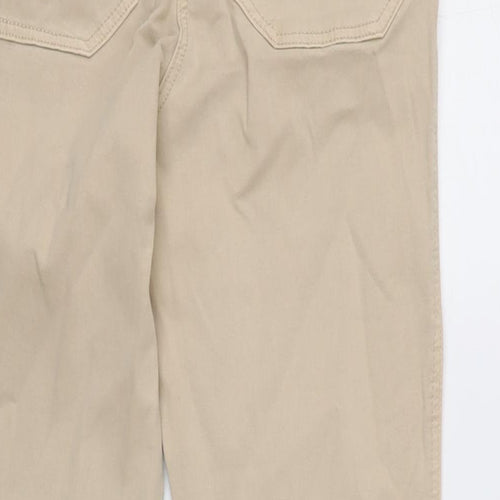 H&M Womens Beige Cotton Blend Tapered Jeans Size 8 L26 in Regular Zip