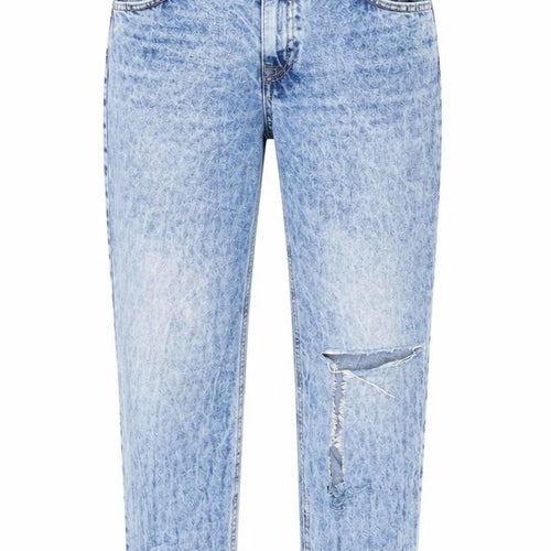 Denim & Co. Womens Blue Cotton Straight Jeans Size 14 L28.5 in Regular Zip