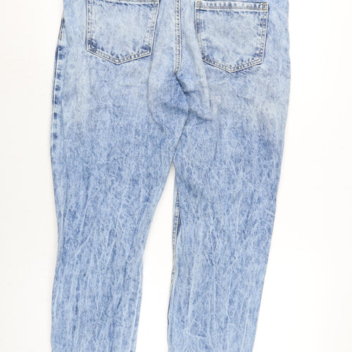 Denim & Co. Womens Blue Cotton Straight Jeans Size 14 L28.5 in Regular Zip