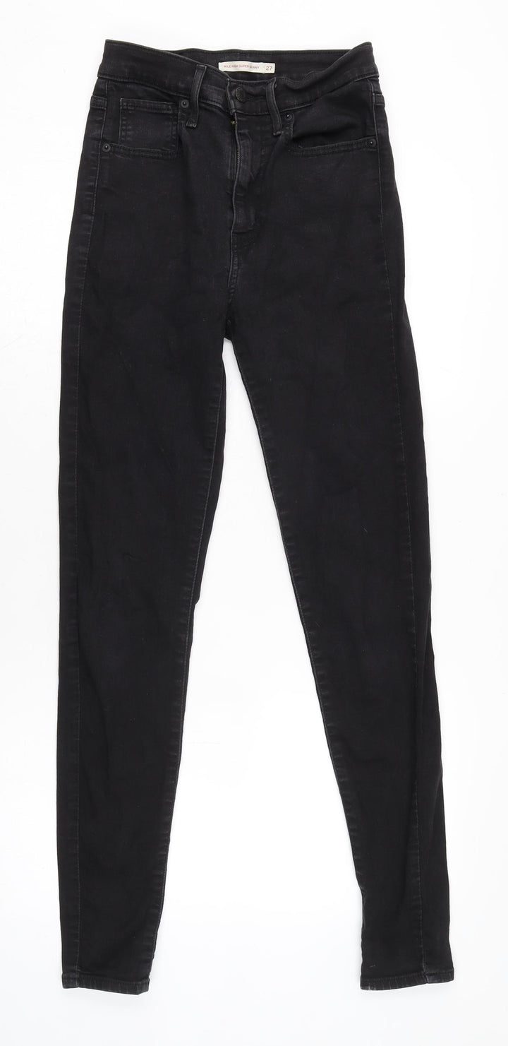 Levi's Womens Black Cotton Blend Skinny Jeans Size 26 in L30 in Regular Zip