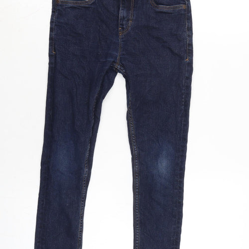 NEXT Boys Blue Cotton Skinny Jeans Size 8 Years L21 in Regular Zip
