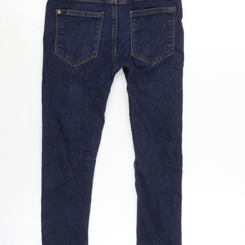 NEXT Boys Blue Cotton Skinny Jeans Size 8 Years L21 in Regular Zip