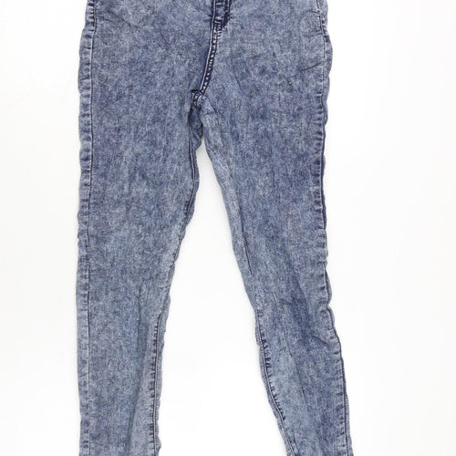 Denim & Co. Womens Blue Cotton Blend Skinny Jeans Size 14 L28 in Regular Zip