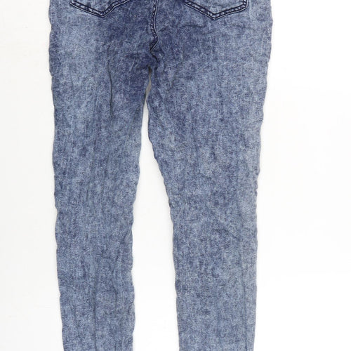 Denim & Co. Womens Blue Cotton Blend Skinny Jeans Size 14 L28 in Regular Zip