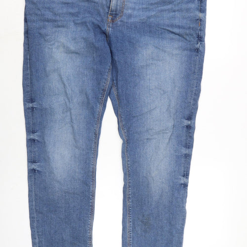 ASOS Mens Blue Cotton Blend Skinny Jeans Size 38 in L31 in Regular Zip