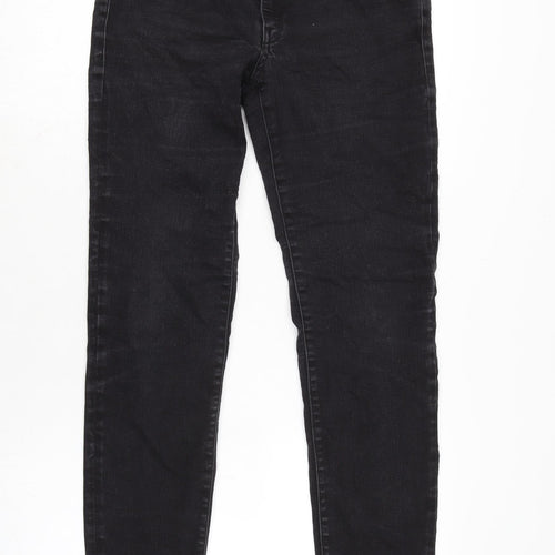 Trussardi Jeans Womens Grey Cotton Blend Straight Jeans Size 28 in L30.5 in Regular Zip - Beaded detail to back pockets.