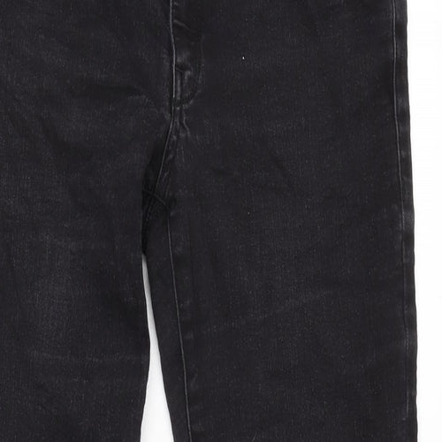 Trussardi Jeans Womens Grey Cotton Blend Straight Jeans Size 28 in L30.5 in Regular Zip - Beaded detail to back pockets.