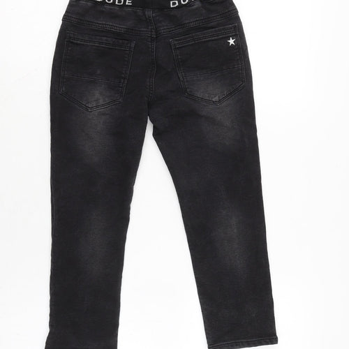 NEXT Boys Grey Cotton Straight Jeans Size 6-7 Years Regular - Inside Leg 18in