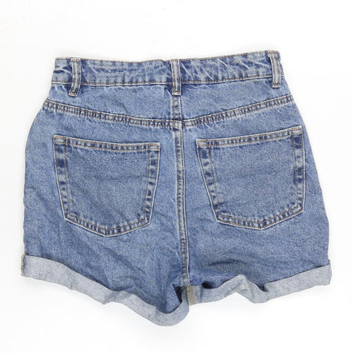 Denim & Co. Womens Blue Cotton Boyfriend Shorts Size 26 in Regular Zip