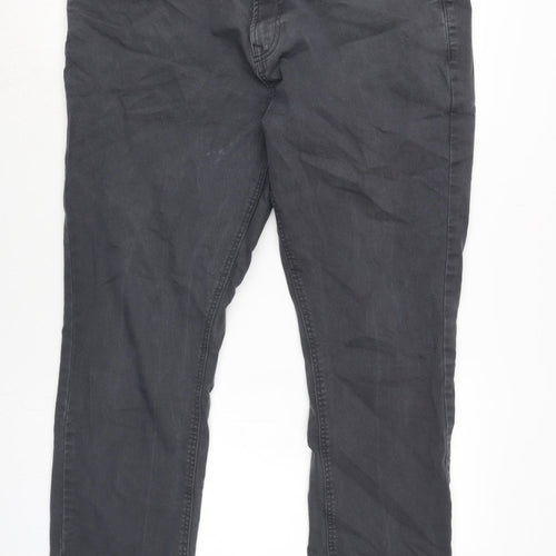 NEXT Mens Grey Cotton Blend Straight Jeans Size 38 in L29 in Slim Zip