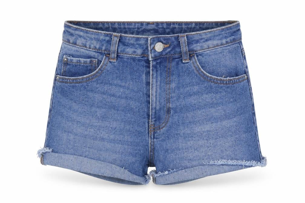 Denim & Co. Womens Blue Cotton Cut-Off Shorts Size 10 Regular Zip