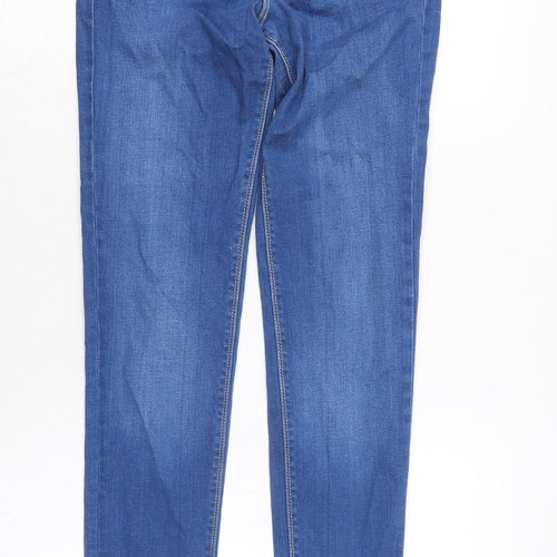 Zara Womens Blue Cotton Blend Skinny Jeans Size 8 L32 in Regular Zip