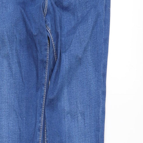 Zara Womens Blue Cotton Blend Skinny Jeans Size 8 L32 in Regular Zip