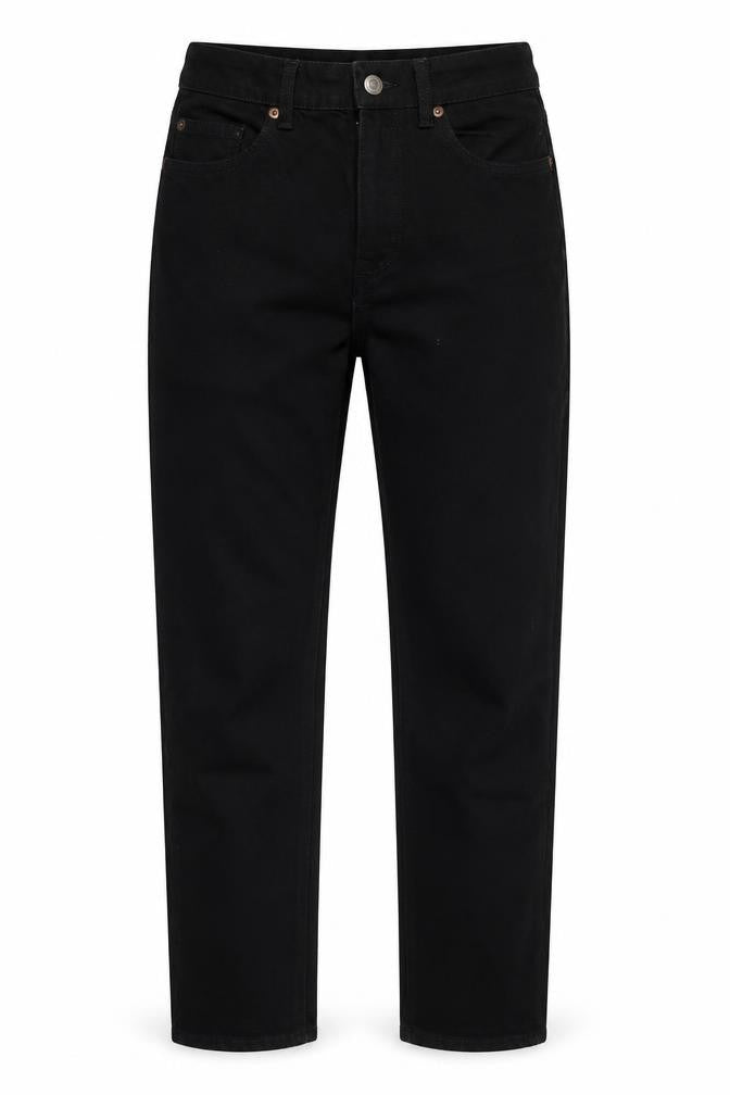 H&M Womens Black Cotton Blend Straight Jeans Size 8 L26 in Regular Zip