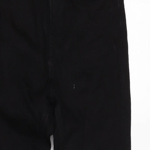 H&M Womens Black Cotton Blend Straight Jeans Size 8 L26 in Regular Zip