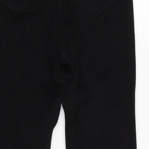 H&M Womens Black Cotton Blend Straight Jeans Size 8 L26 in Regular Zip