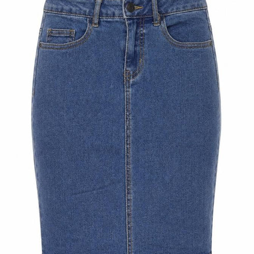 Vera Moda Womens Blue Cotton Bandage Skirt Size XS Zip