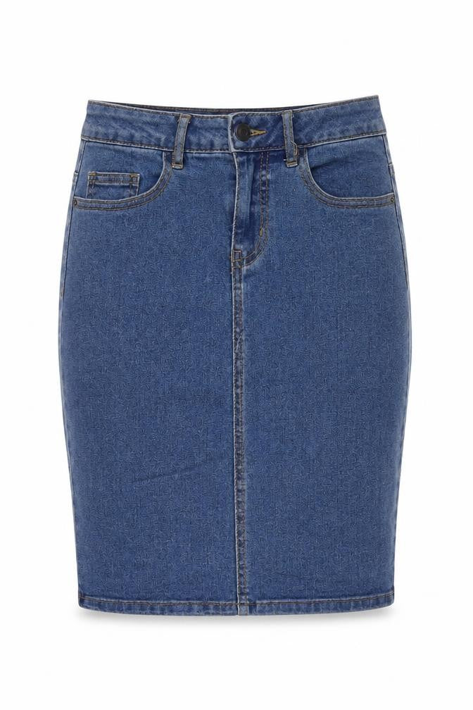 Vera Moda Womens Blue Cotton Bandage Skirt Size XS Zip