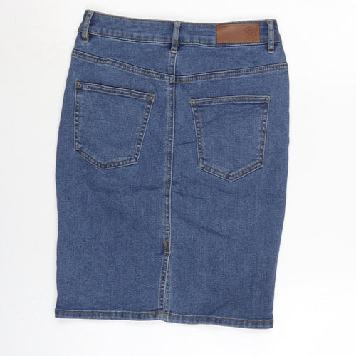 Vera Moda Womens Blue Cotton Bandage Skirt Size XS Zip