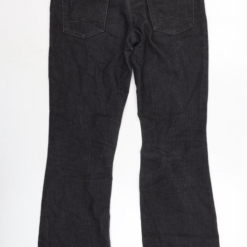 Denim & Co. Womens Grey Cotton Blend Bootcut Jeans Size 10 L30 in Regular Zip