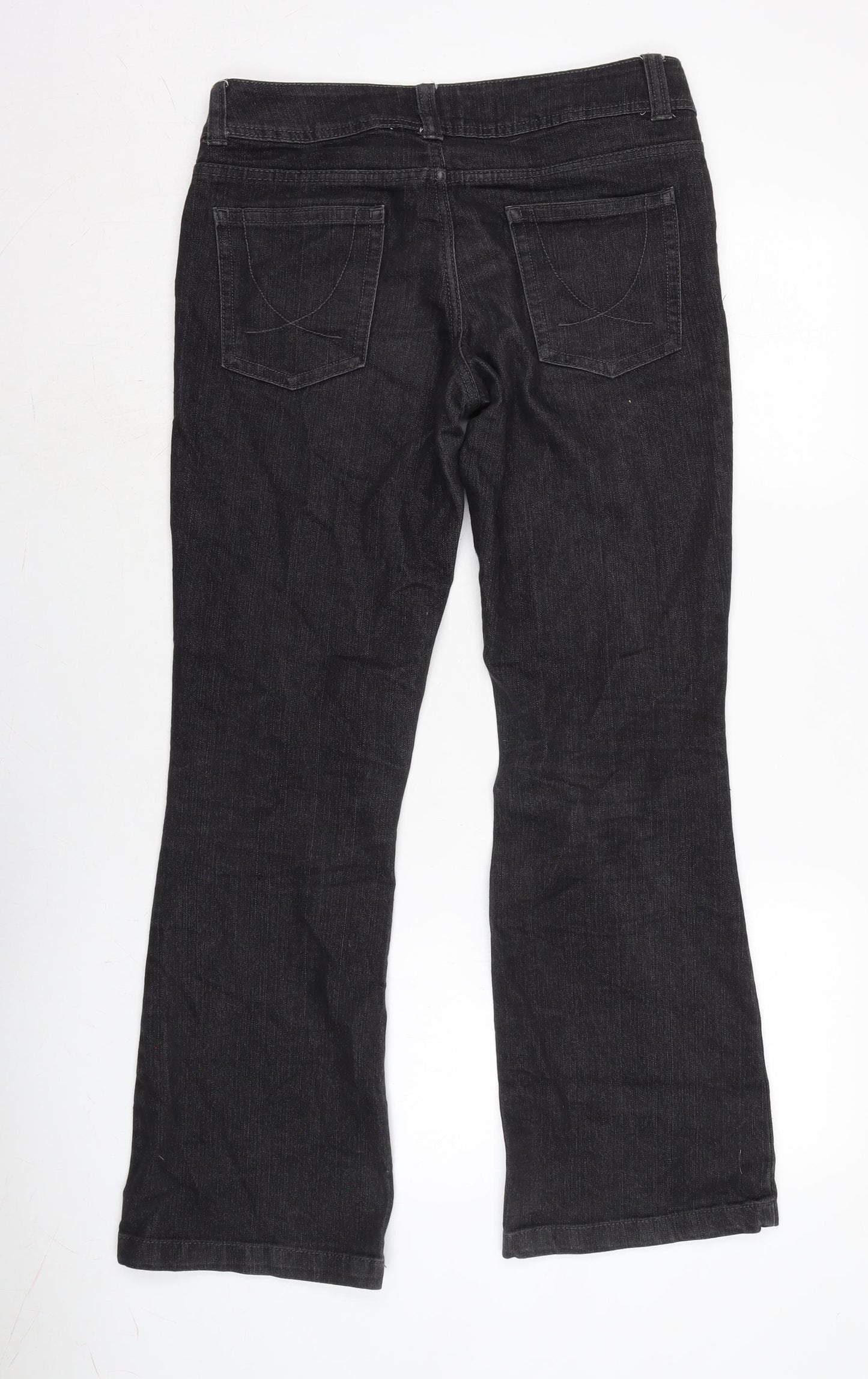 Denim & Co. Womens Grey Cotton Blend Bootcut Jeans Size 10 L30 in Regular Zip