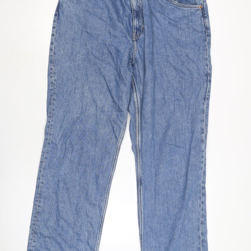 Monki Mens Blue Cotton Skinny Jeans Size 36 in L31 in Regular Zip