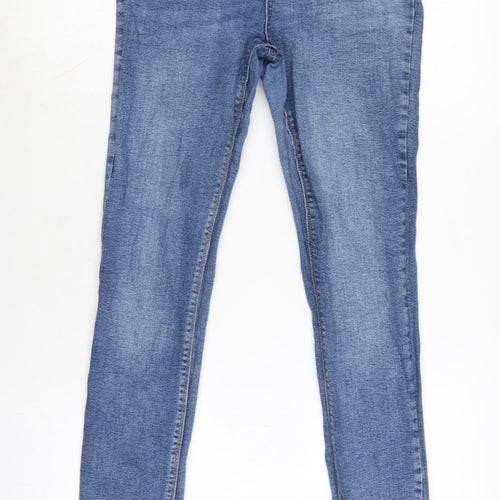 Denim & Co. Womens Blue Cotton Blend Tapered Jeans Size 12 L30 in Regular Zip
