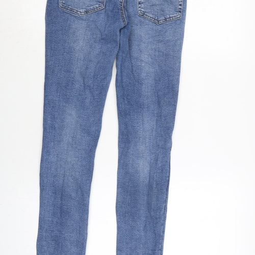 Denim & Co. Womens Blue Cotton Blend Tapered Jeans Size 12 L30 in Regular Zip