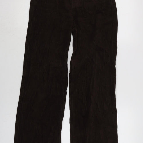 Pull&Bear Womens Brown Cotton Trousers Size 4 L31 in Regular Zip