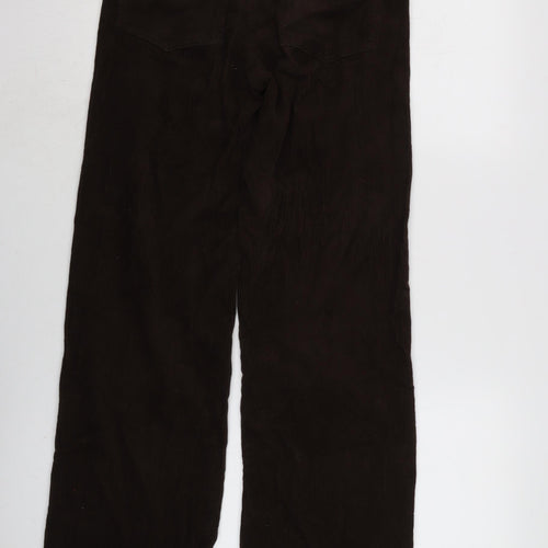 Pull&Bear Womens Brown Cotton Trousers Size 4 L31 in Regular Zip