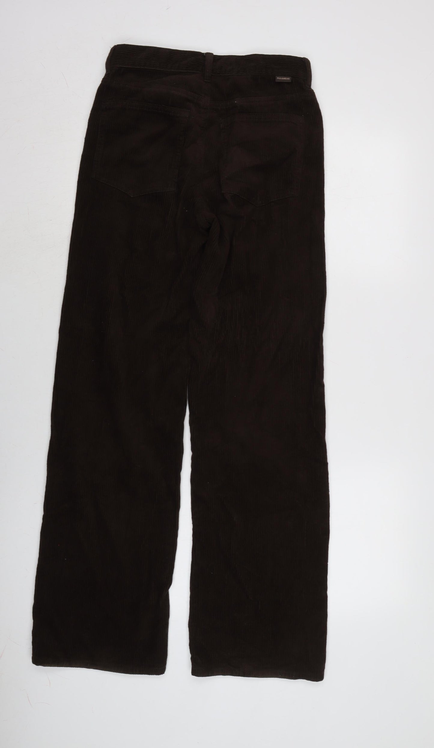 Pull&Bear Womens Brown Cotton Trousers Size 4 L31 in Regular Zip