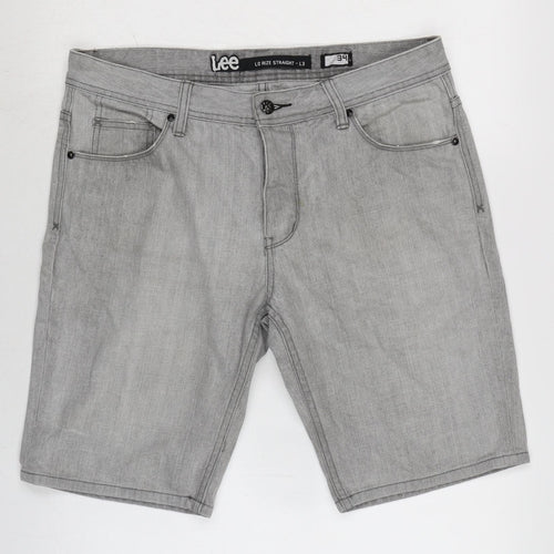Lee Mens Green Cotton Bermuda Shorts Size 35 in L10 in Regular Button