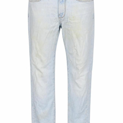 MNG Mens Blue Cotton Blend Straight Jeans Size 32 in L29 in Regular Zip