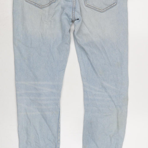 MNG Mens Blue Cotton Blend Straight Jeans Size 32 in L29 in Regular Zip