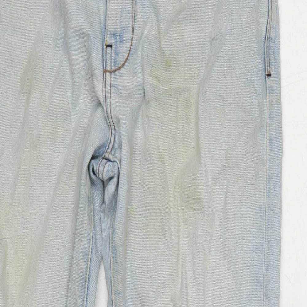 MNG Mens Blue Cotton Blend Straight Jeans Size 32 in L29 in Regular Zip