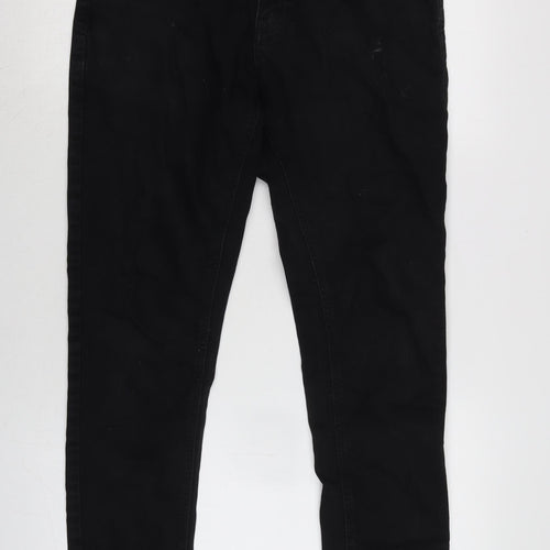 NEXT Mens Black Cotton Blend Skinny Jeans Size 32 in L29 in Extra-Slim Zip