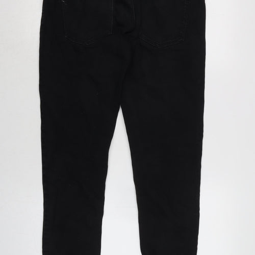 NEXT Mens Black Cotton Blend Skinny Jeans Size 32 in L29 in Extra-Slim Zip