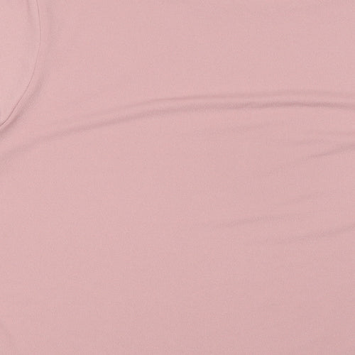 H&M Womens Pink Polyester Basic T-Shirt Size XL Boat Neck