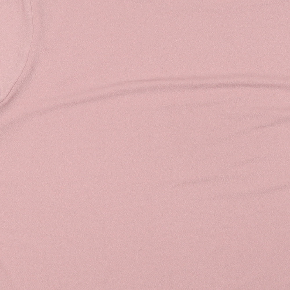 H&M Womens Pink Polyester Basic T-Shirt Size XL Boat Neck