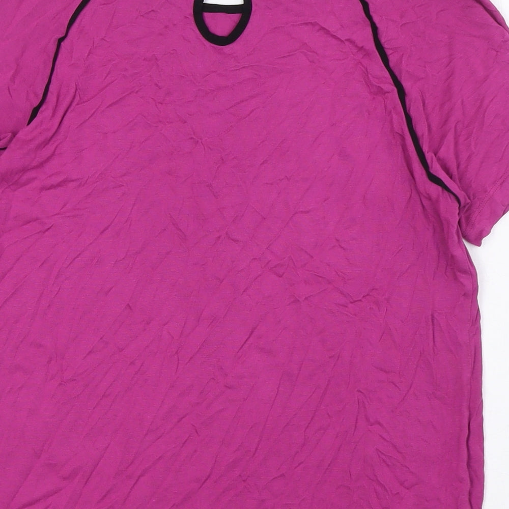 Tommy Hilfiger Womens Purple Viscose Basic T-Shirt Size S Boat Neck