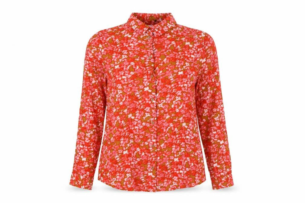 ICHI Womens Multicoloured Viscose Basic Button-Up Size 6 Collared