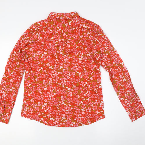 ICHI Womens Multicoloured Viscose Basic Button-Up Size 6 Collared
